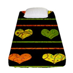 Colorful Harts Pattern Fitted Sheet (single Size) by Valentinaart