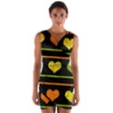 Colorful harts pattern Wrap Front Bodycon Dress View1