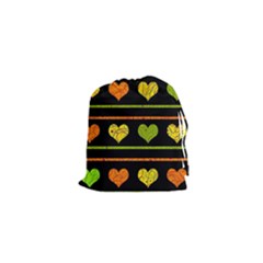 Colorful Harts Pattern Drawstring Pouches (xs)  by Valentinaart