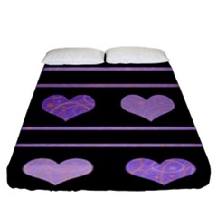 Purple Harts Pattern Fitted Sheet (king Size) by Valentinaart