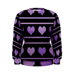 Purple Harts Pattern Women s Sweatshirt by Valentinaart