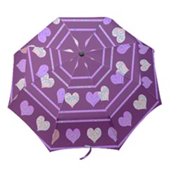 Purple Harts Pattern 2 Folding Umbrellas by Valentinaart