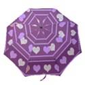 Purple harts pattern 2 Folding Umbrellas View1