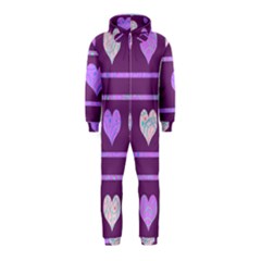 Purple Harts Pattern 2 Hooded Jumpsuit (kids)