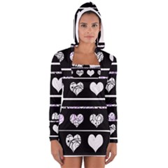 Elegant Harts Pattern Women s Long Sleeve Hooded T-shirt by Valentinaart