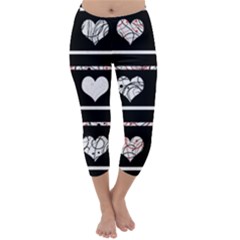 Elegant Harts Pattern Capri Winter Leggings  by Valentinaart