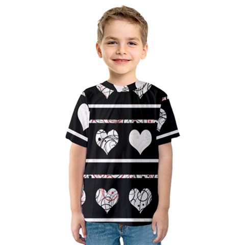 Elegant Harts Pattern Kids  Sport Mesh Tee by Valentinaart