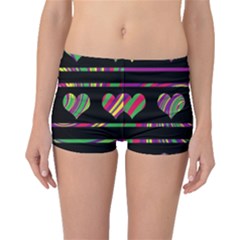 Colorful Harts Pattern Boyleg Bikini Bottoms by Valentinaart