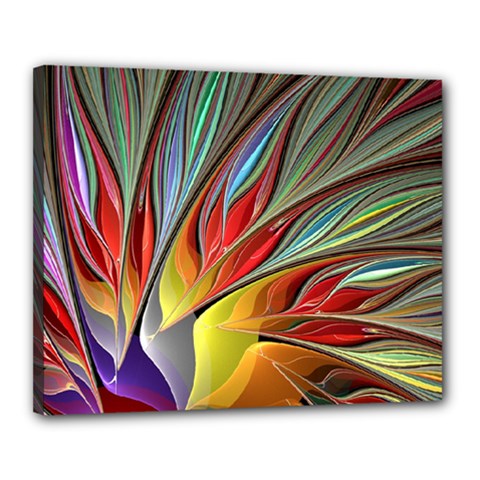 Fractal Bird Of Paradise Canvas 20  X 16  (stretched) by WolfepawFractals