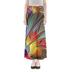 Fractal Bird Of Paradise Women s Maxi Skirt by WolfepawFractals