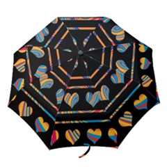 Colorful Harts Pattern Folding Umbrellas by Valentinaart