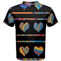 Colorful Harts Pattern Men s Cotton Tee by Valentinaart