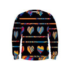 Colorful Harts Pattern Kids  Sweatshirt by Valentinaart