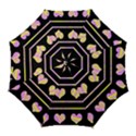 Pink and yellow harts pattern Golf Umbrellas View1