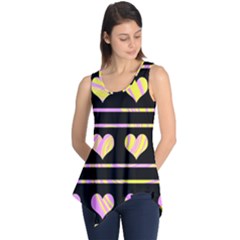 Pink And Yellow Harts Pattern Sleeveless Tunic by Valentinaart