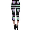 Pastel harts pattern Capri Leggings  View2