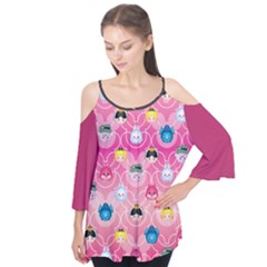 Alice In Wonderland - Pink Flutter Sleeve Tee 