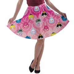 Alice In Wonderland A-line Skater Skirt by reddyedesign