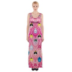 Alice In Wonderland Maxi Thigh Split Dress