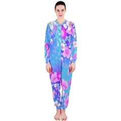 Colorful Pastel  Flowers Onepiece Jumpsuit (ladies)  by Brittlevirginclothing