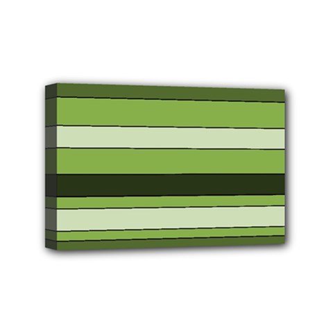 Greenery Stripes Pattern Horizontal Stripe Shades Of Spring Green Mini Canvas 6  X 4  by yoursparklingshop