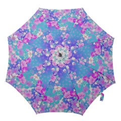 Colorful Pastel Flowers Hook Handle Umbrellas (small) by Brittlevirginclothing