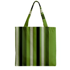 Greenery Stripes Pattern 8000 Vertical Stripe Shades Of Spring Green Color Zipper Grocery Tote Bag by yoursparklingshop