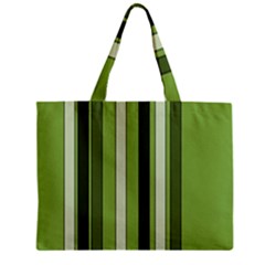 Greenery Stripes Pattern 8000 Vertical Stripe Shades Of Spring Green Color Zipper Mini Tote Bag by yoursparklingshop