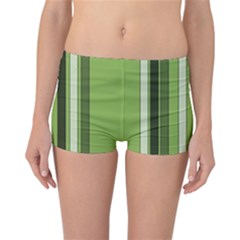 Greenery Stripes Pattern 8000 Vertical Stripe Shades Of Spring Green Color Reversible Bikini Bottoms by yoursparklingshop