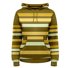 Elegant Shades Of Primrose Yellow Brown Orange Stripes Pattern Women s Pullover Hoodie by yoursparklingshop