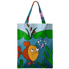 Fish and worm Zipper Classic Tote Bag