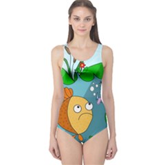 Fish and worm One Piece Swimsuit