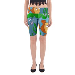 Fish and worm Yoga Cropped Leggings