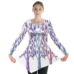 Magical Pastel Trees Long Sleeve Tunic  by Valentinaart