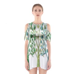 Magical Green Trees Shoulder Cutout One Piece by Valentinaart