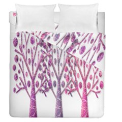 Magical Pink Trees Duvet Cover Double Side (queen Size) by Valentinaart