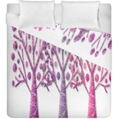 Magical Pink Trees Duvet Cover Double Side (king Size) by Valentinaart