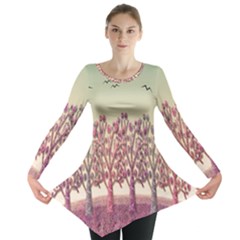 Magical Landscape Long Sleeve Tunic  by Valentinaart