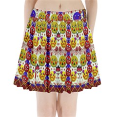 Smile And The Whole World Smiles  On Pleated Mini Skirt by pepitasart