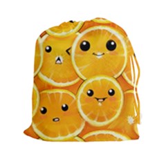 Cute Orange  Drawstring Pouches (xxl) by Brittlevirginclothing