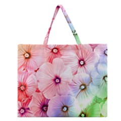 Rainbow Flower Zipper Large Tote Bag by Brittlevirginclothing