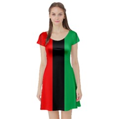 Kwanzaa Colors African American Red Black Green  Short Sleeve Skater Dress by yoursparklingshop