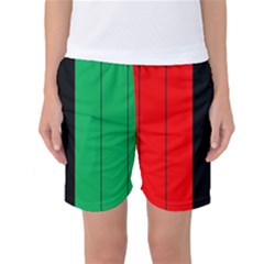 Kwanzaa Colors African American Red Black Green  Women s Basketball Shorts by yoursparklingshop