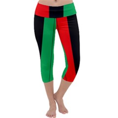 Kwanzaa Colors African American Red Black Green  Capri Yoga Leggings by yoursparklingshop