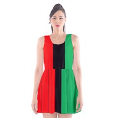 Kwanzaa Colors African American Red Black Green  Scoop Neck Skater Dress by yoursparklingshop