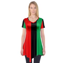 Kwanzaa Colors African American Red Black Green  Short Sleeve Tunic  by yoursparklingshop