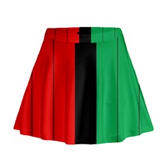 Kwanzaa Colors African American Red Black Green  Mini Flare Skirt by yoursparklingshop