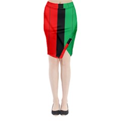 Kwanzaa Colors African American Red Black Green  Midi Wrap Pencil Skirt by yoursparklingshop