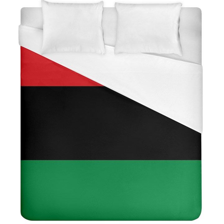 Pan African UNIA Flag Colors Red Black Green Horizontal Stripes Duvet Cover (California King Size)