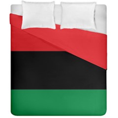 Pan African Unia Flag Colors Red Black Green Horizontal Stripes Duvet Cover Double Side (california King Size) by yoursparklingshop